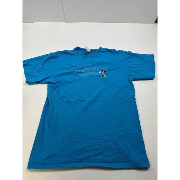 Disney Other - Vintage‎ 90s Disney Mickey Mouse T-Shirt Blue Large Embroidered Logo